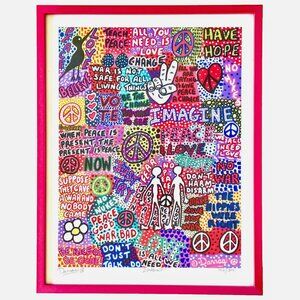 VINTAGE 60s 70s POP ART IMAGINE MIKE DARRAS 102/500 SIGNED PRINT FRAMED WALL ART